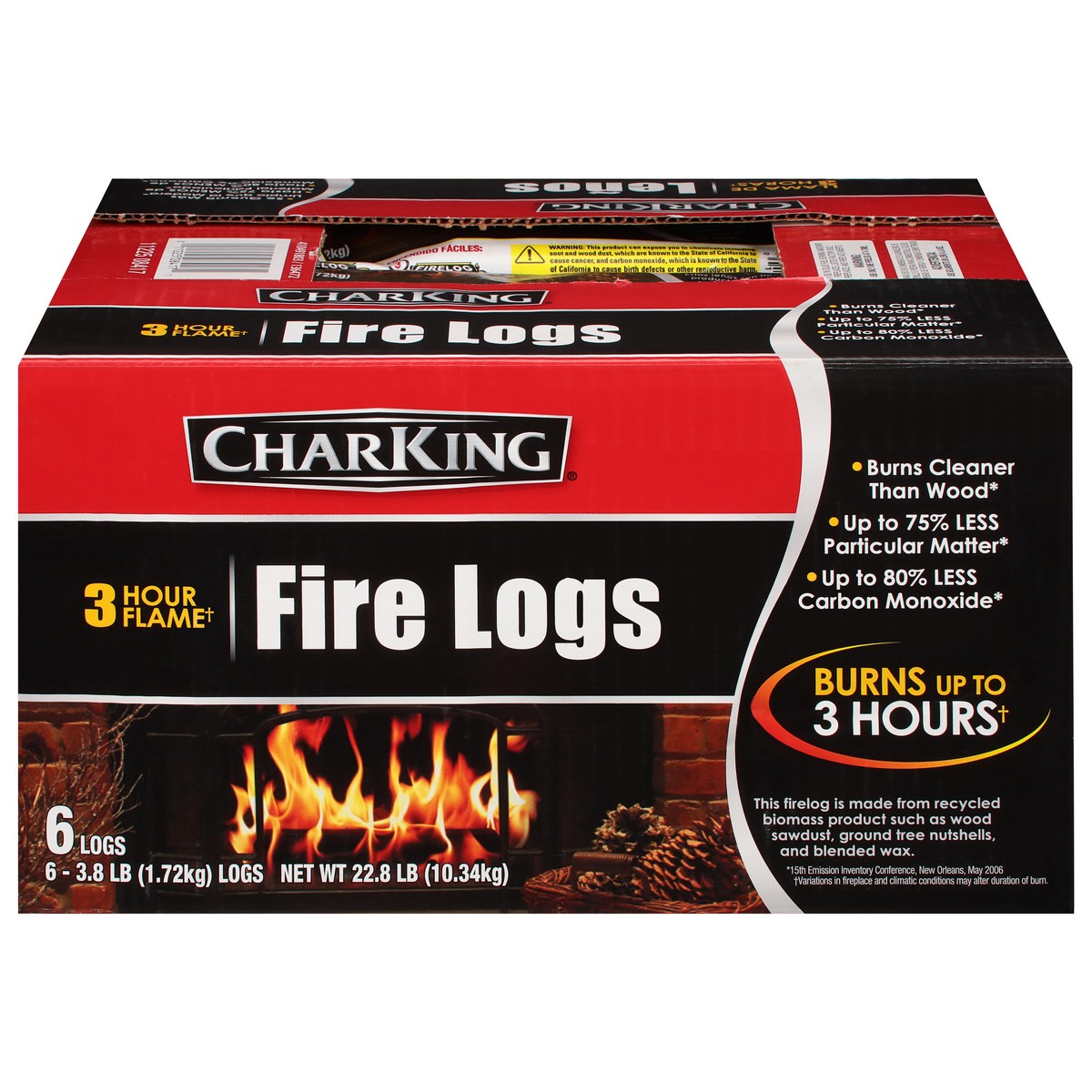 slide 1 of 6, CharKing Fire Logs 6 ea, 6 ct