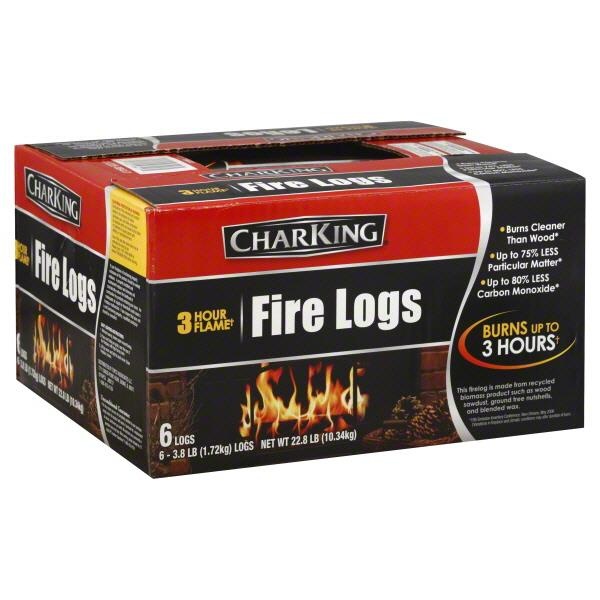 slide 1 of 6, CharKing Fire Logs, 6 ct