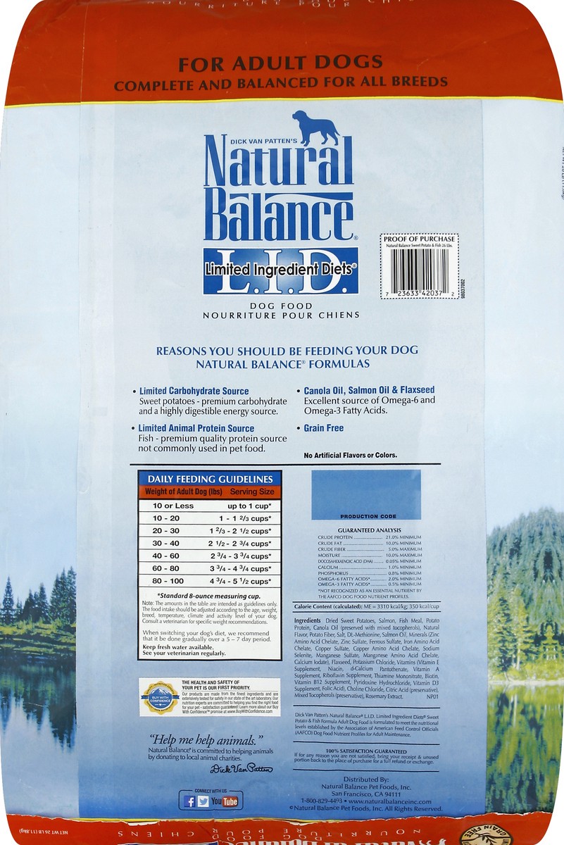 slide 2 of 6, Natural Balance Dog Food 26 lb, 26 lb