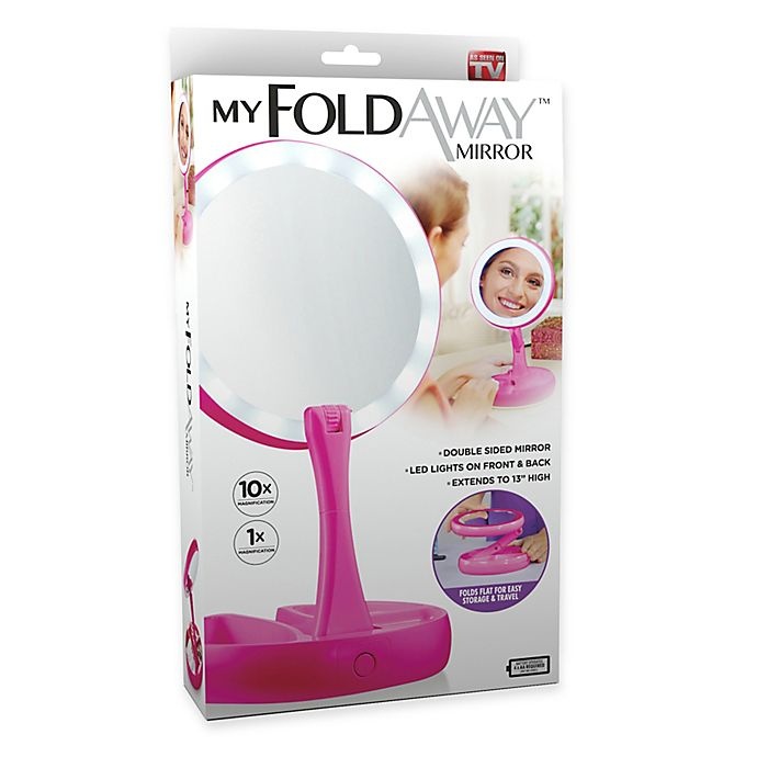 slide 1 of 1, As Seen on TV My Foldaway Mirror - Pink, 1 ct