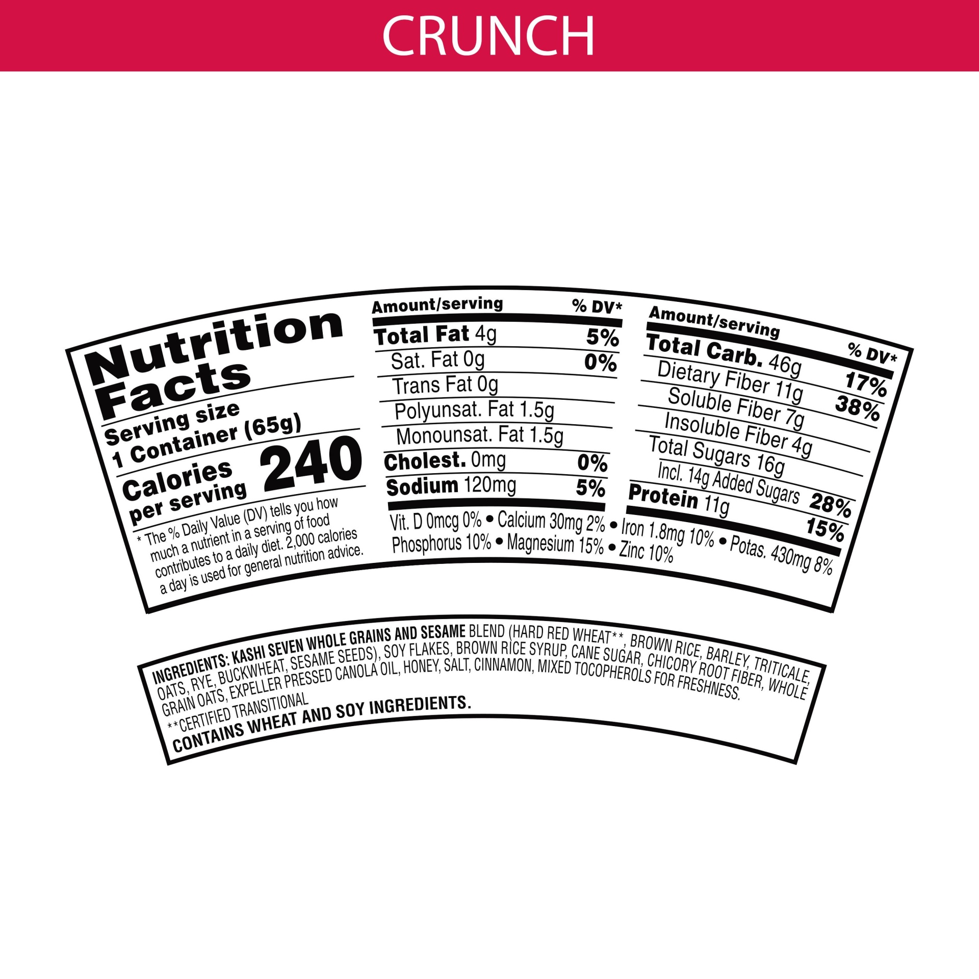 slide 3 of 4, Kashi Breakfast Cereal, Cup to Go, Breakfast Snacks, Crunch, 2.3 oz