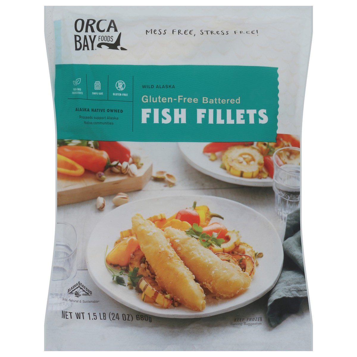 slide 1 of 2, Orca Bay Foods Gluten-Free Battered Wild Alaska Fish Fillets 1.5 lb, 1.5 lb