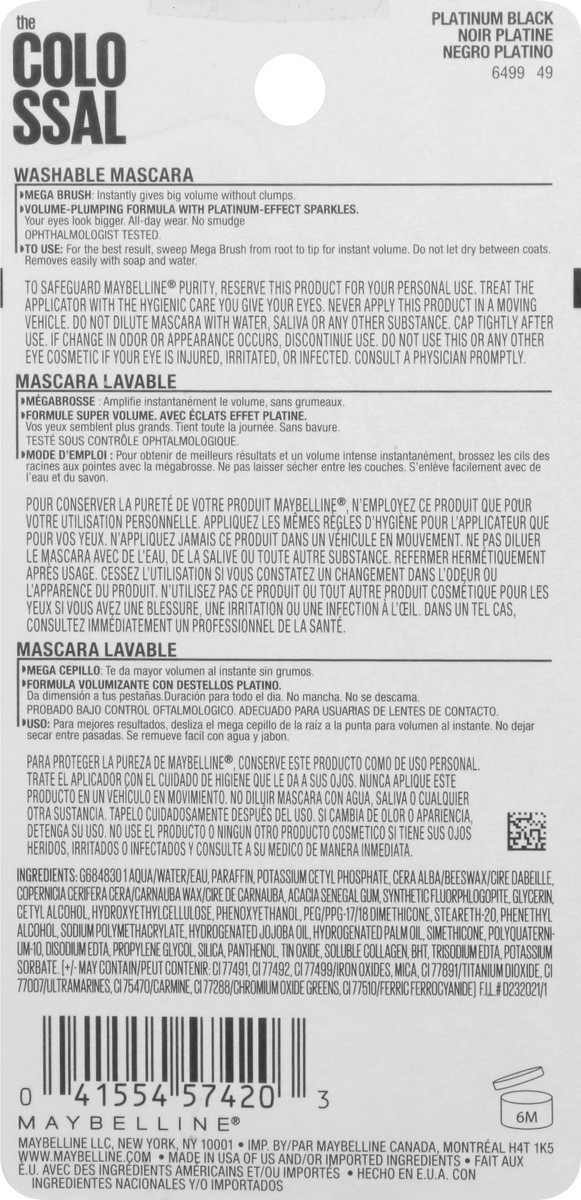 slide 3 of 6, MAYBELLINE MISC. Maybl Colossal Pla, 1 ct