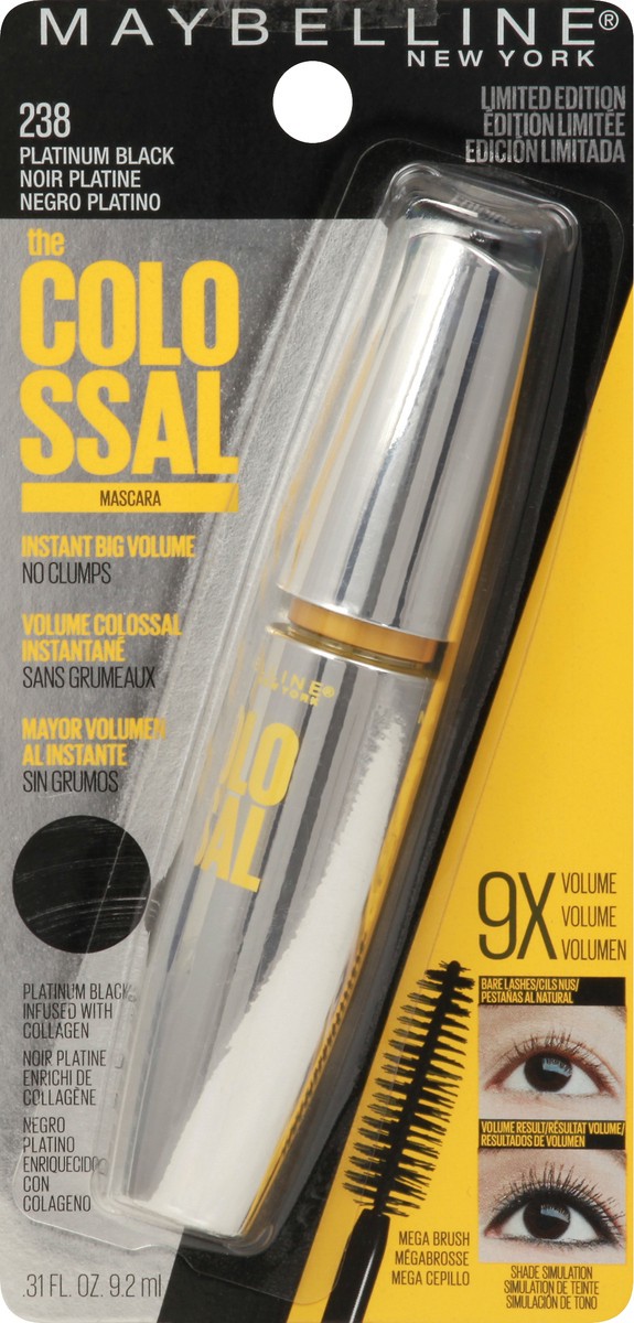 slide 1 of 6, MAYBELLINE MISC. Maybl Colossal Pla, 1 ct