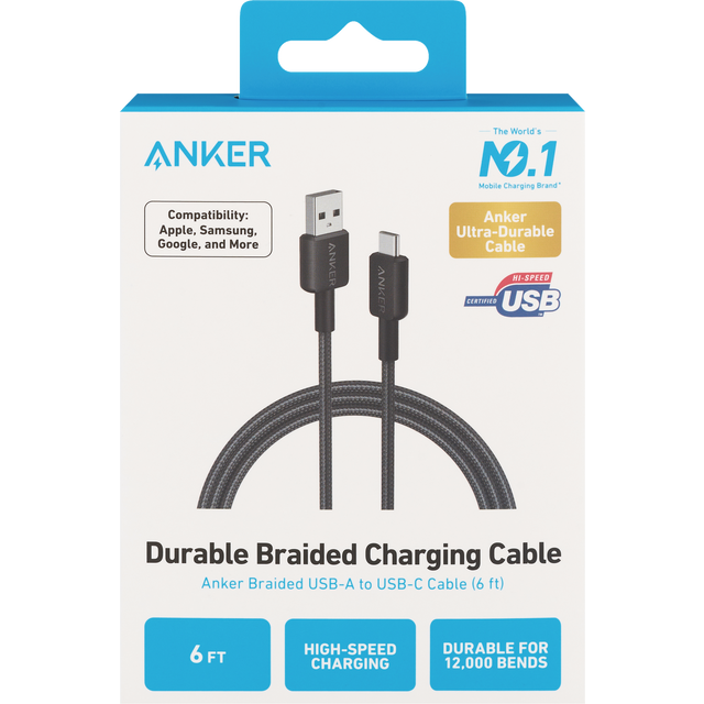 slide 1 of 1, CVS Anker 322 Usb-A To Usb-C Cable (6ft Braided) Special, 1 ct