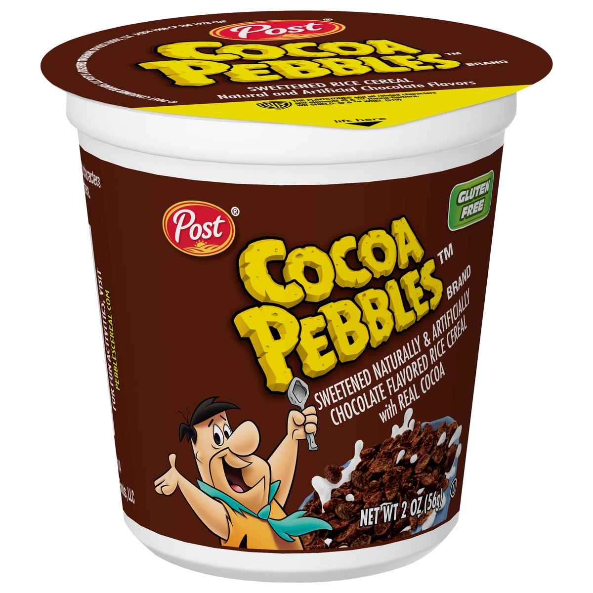 slide 3 of 9, Post Cocoa PEBBLES Cereal, 2 OZ Cereal Cup, 2 oz