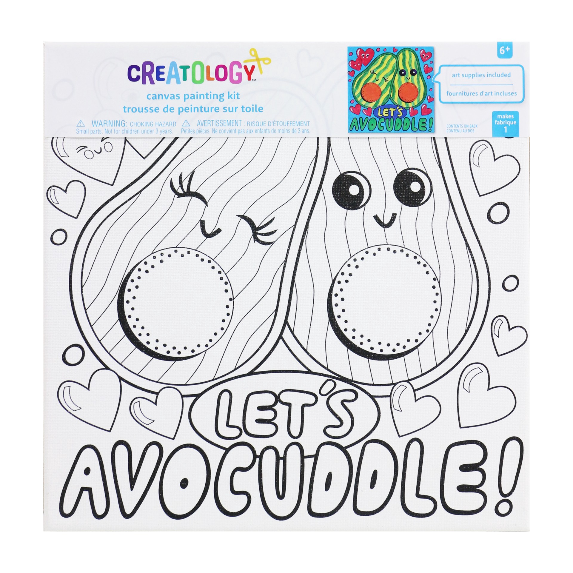 slide 3 of 5, Avocuddle Canvas Painting Kit By Creatology, 10 in x 10 in