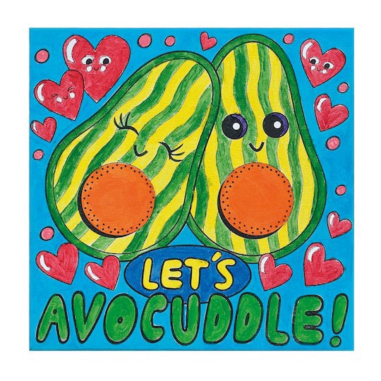 slide 1 of 5, Avocuddle Canvas Painting Kit By Creatology, 10 in x 10 in