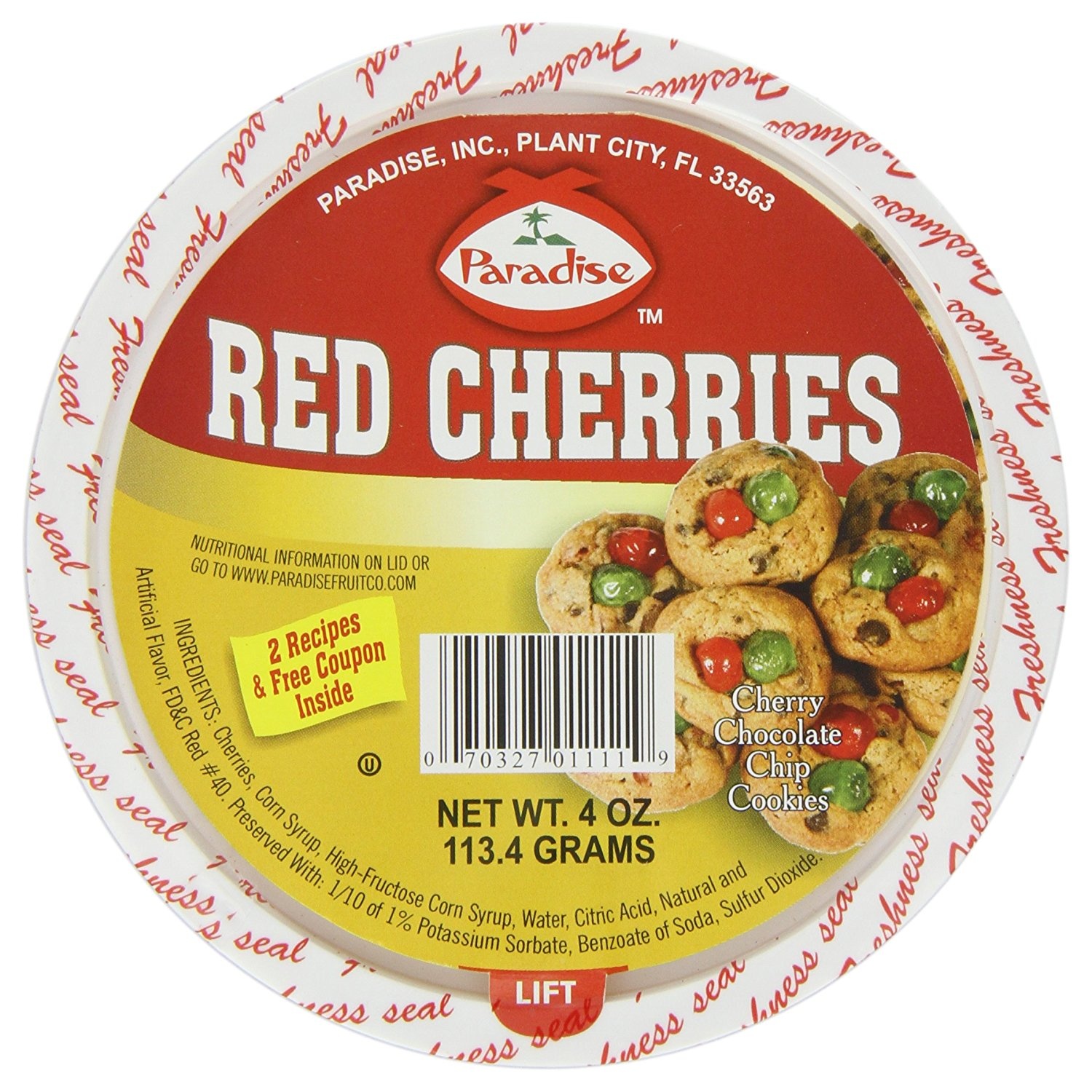 slide 1 of 2, Paradise Red Cherries Cherry Chocolate Chip Cookies, 4 oz