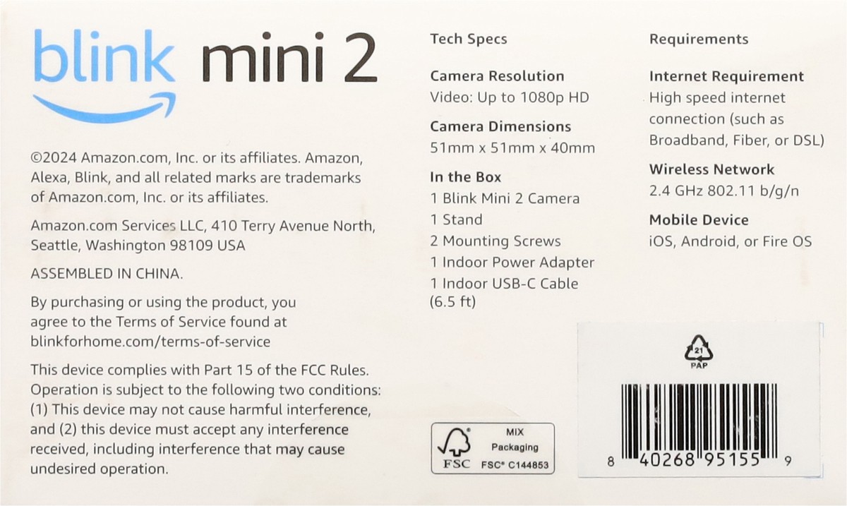 slide 9 of 11, Blink Indoor/Outdoor Plug-in Smart Security Camera 1 ea, 1 ct