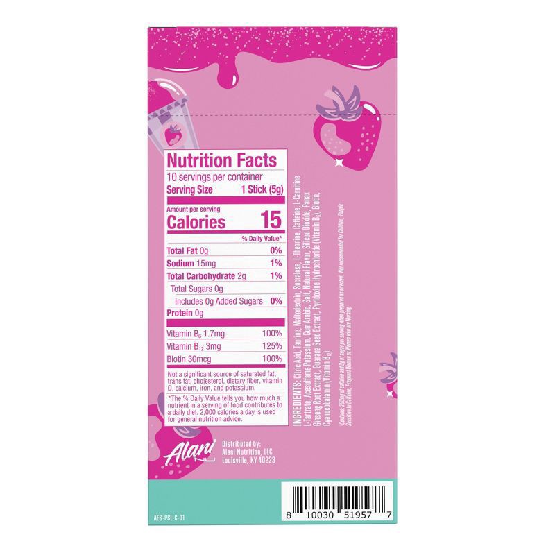 slide 3 of 3, Alani Nu Pink Slush Energy Sticks - 10pk, 10 ct
