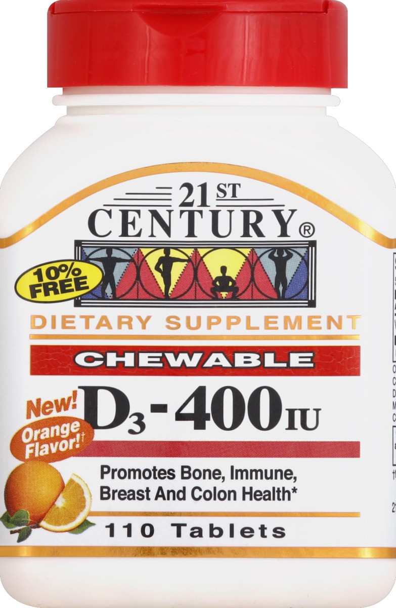slide 4 of 7, 21st Century D3 - 400 IU 110 ea, 150 ct