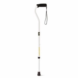 slide 1 of 1, Medline Industries Medline Offset Handle Army White Cane, 1 ct