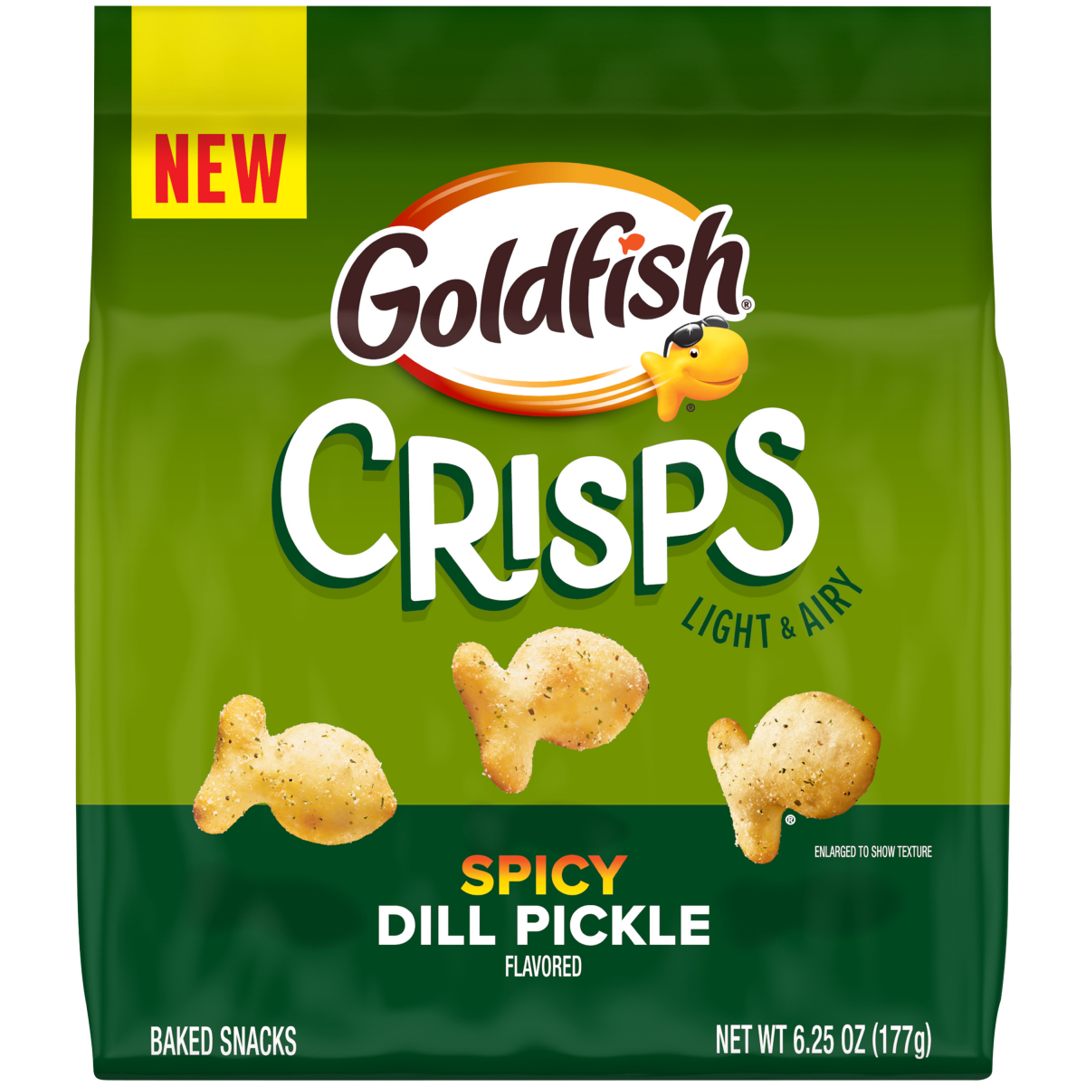 slide 1 of 13, Pepperidge Farm Goldfish Crisps Spicy Dill Pickle Flavored Baked Chip Crackers, 6.25 Oz Bag, 6.25 oz