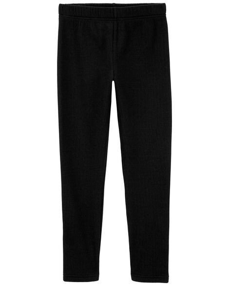 slide 1 of 4, Carters Kid Cozy Ribbed Leggings Black 4, 1 ct