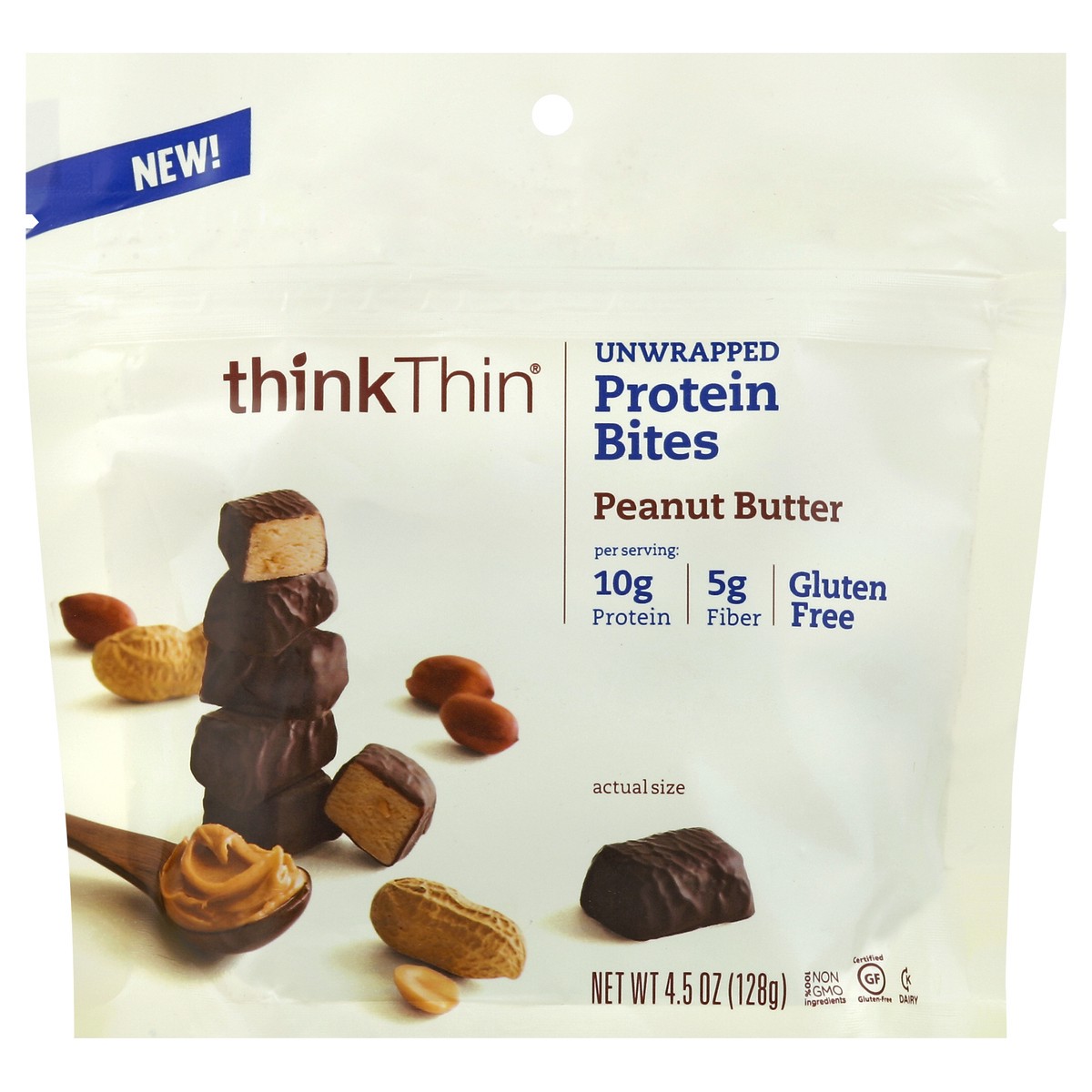 slide 2 of 8, thinkThin Protein Bites 4.5 oz, 4.5 oz