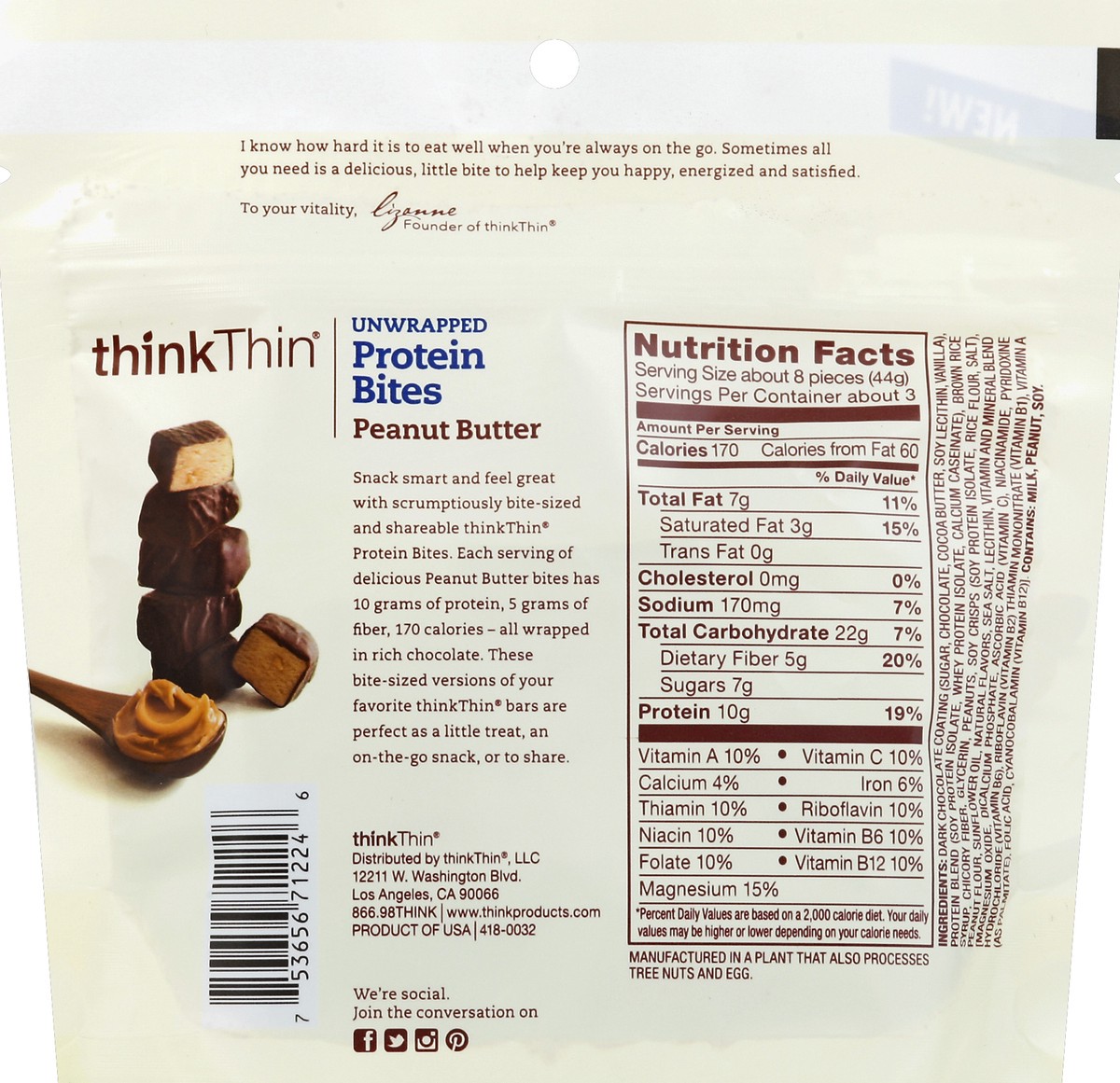 slide 6 of 8, thinkThin Protein Bites 4.5 oz, 4.5 oz