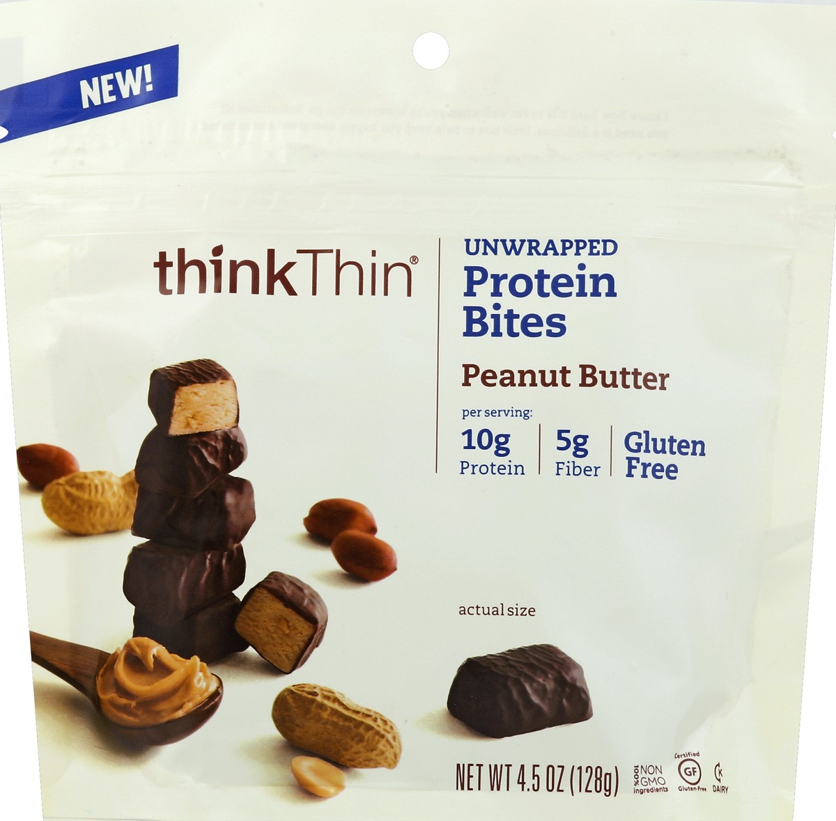 slide 1 of 8, thinkThin Protein Bites 4.5 oz, 4.5 oz