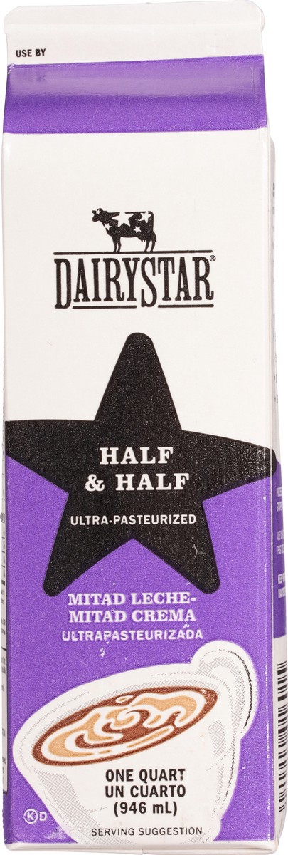 slide 3 of 9, DairyStar Ultra-Pasteurized Half & Half 1 qt, 1 ct
