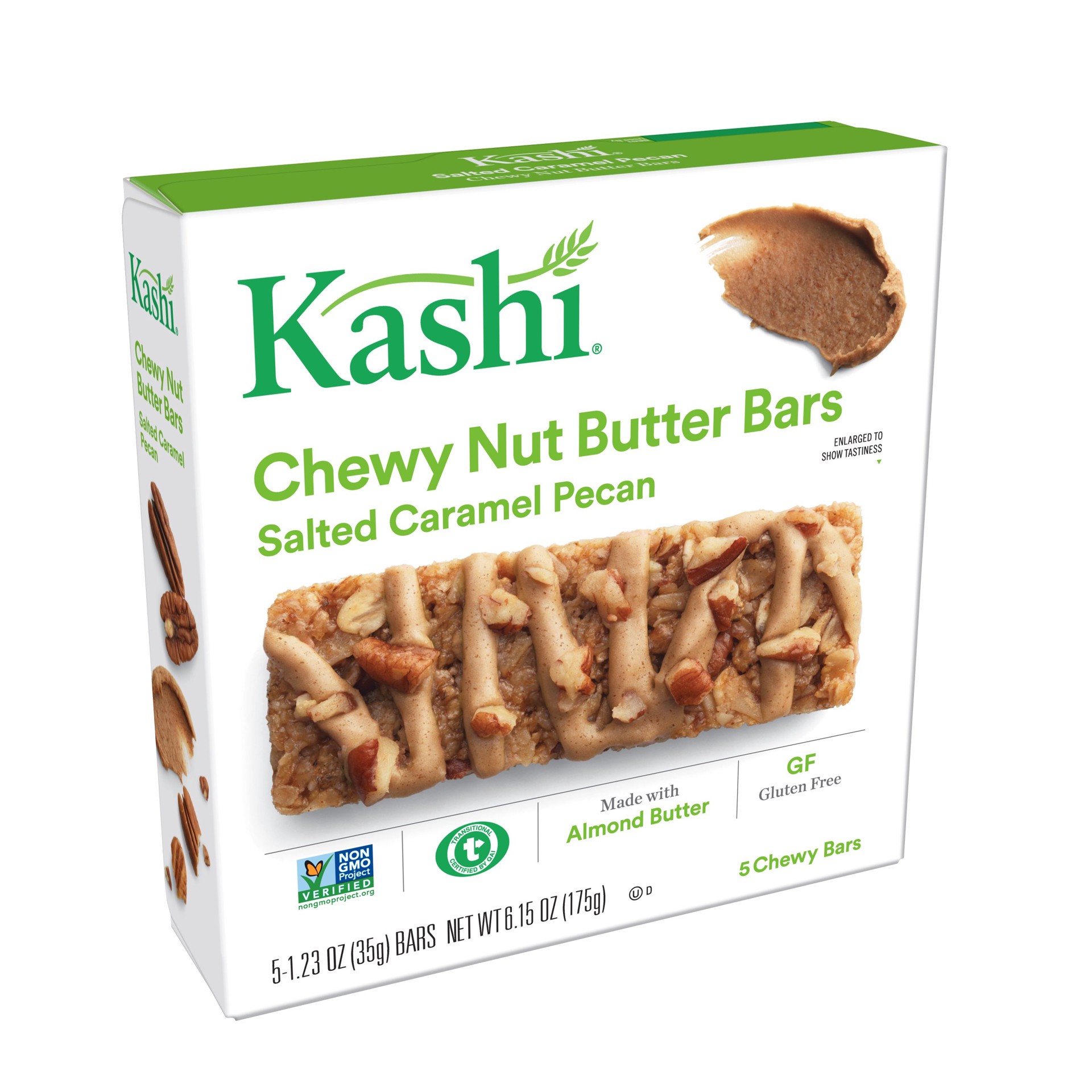 slide 1 of 7, Kashi Salted Caramel Pecan Chewy Nit Butter Bars, 5 ct; 1.23 oz