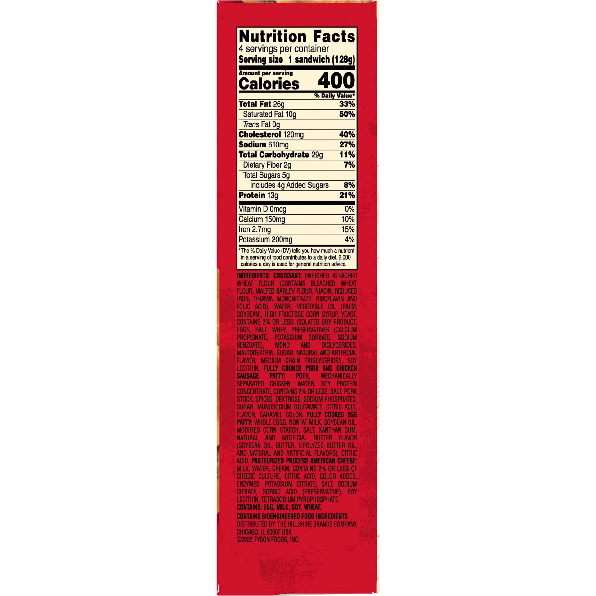 slide 61 of 127, Jimmy Dean Frozen Breakfast Sausage, Egg & Cheese Croissant Sandwiches, 18 oz