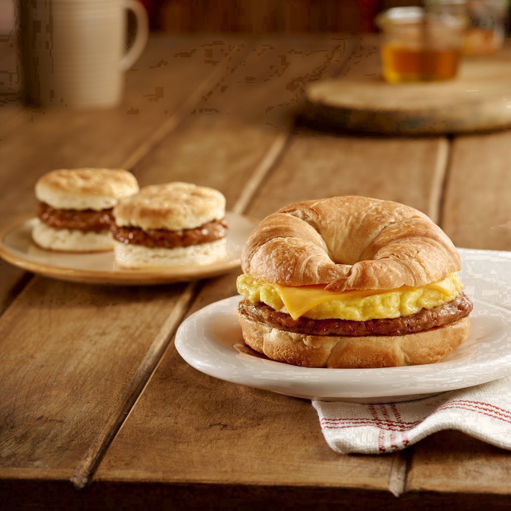 slide 30 of 127, Jimmy Dean Frozen Breakfast Sausage, Egg & Cheese Croissant Sandwiches, 18 oz