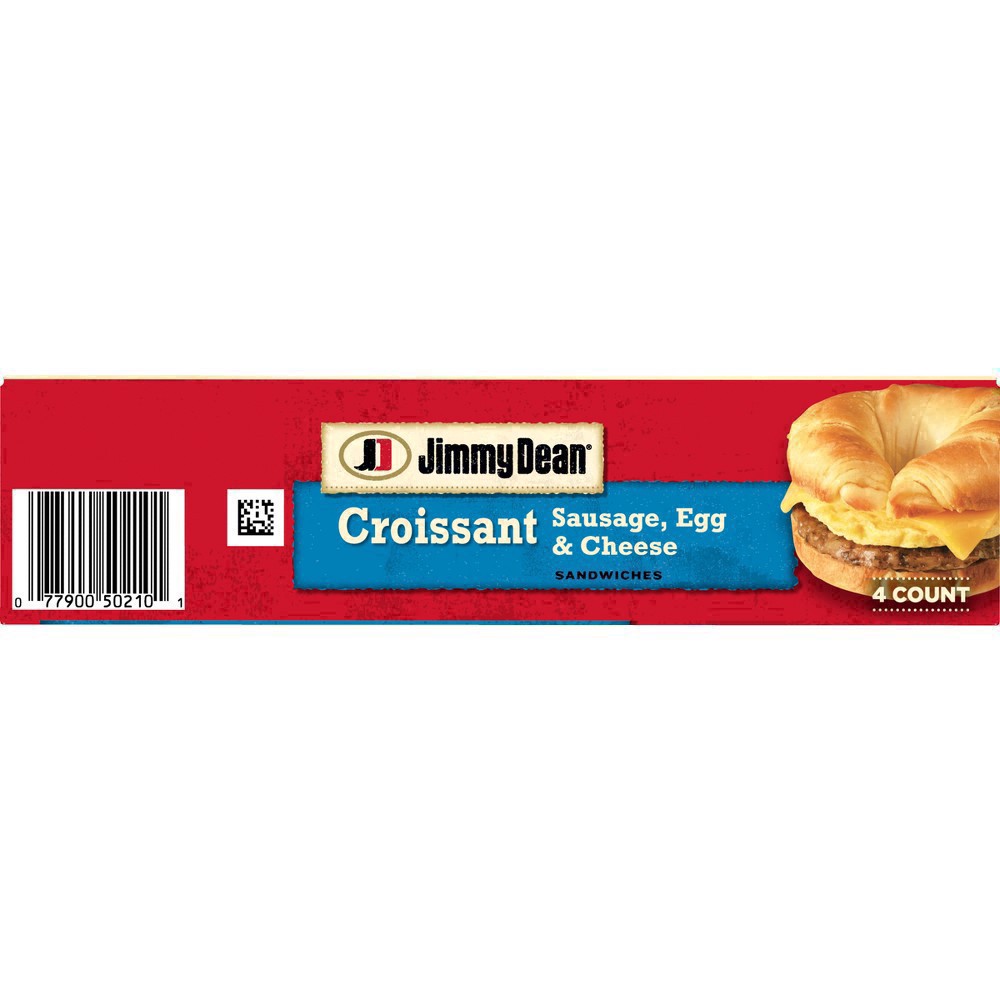 slide 125 of 127, Jimmy Dean Frozen Breakfast Sausage, Egg & Cheese Croissant Sandwiches, 18 oz