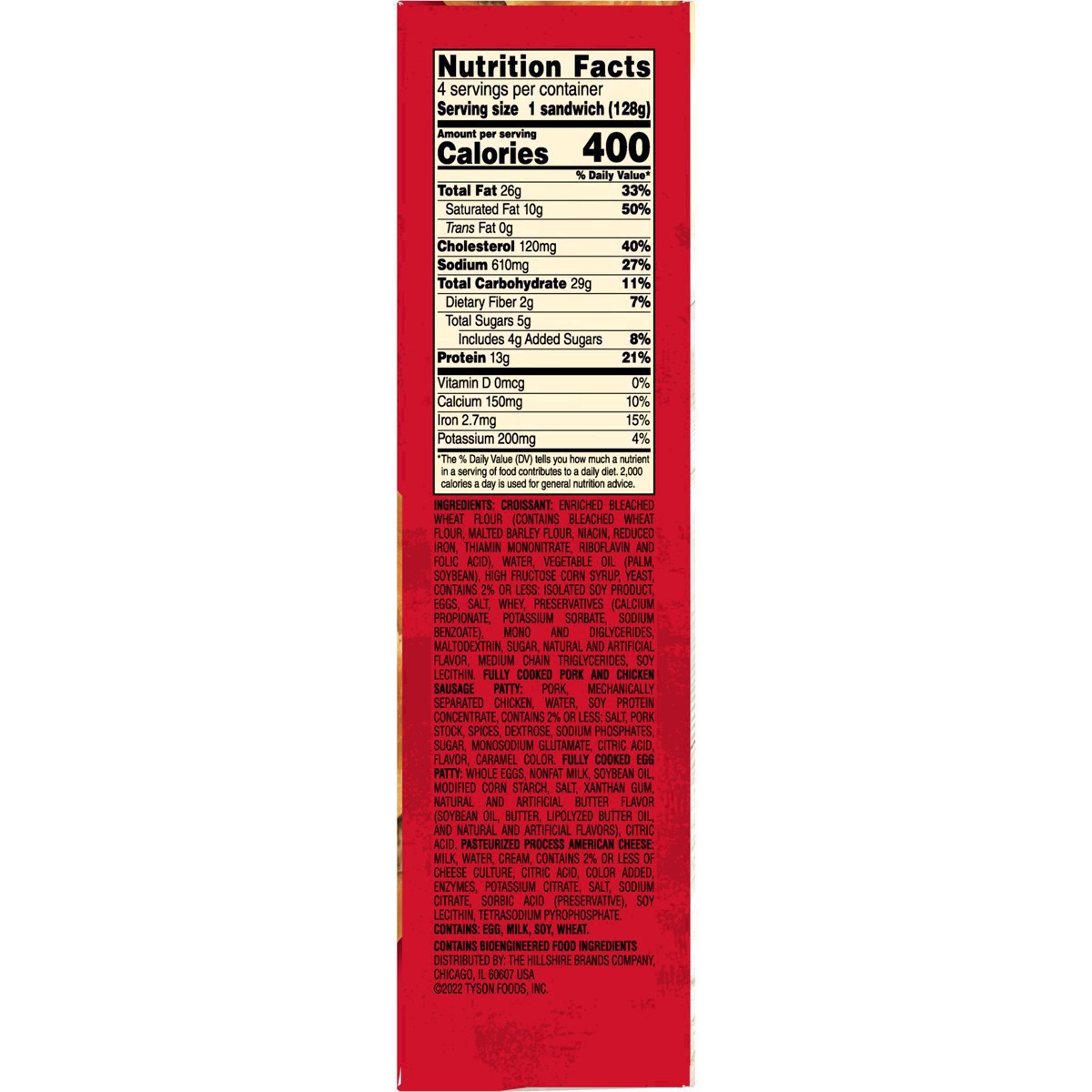 slide 14 of 127, Jimmy Dean Frozen Breakfast Sausage, Egg & Cheese Croissant Sandwiches, 18 oz