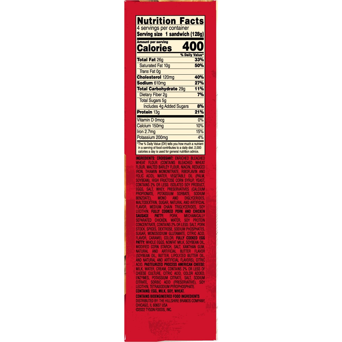 slide 13 of 127, Jimmy Dean Frozen Breakfast Sausage, Egg & Cheese Croissant Sandwiches, 18 oz