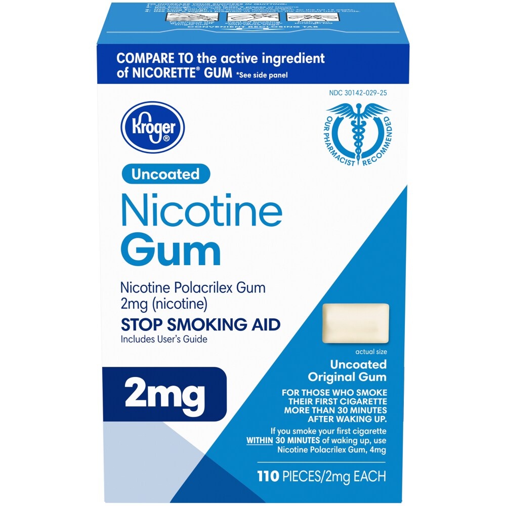 slide 1 of 1, Kroger Nicotine Stop Smoking Aid Original Gum 2 Mg, 110 ct