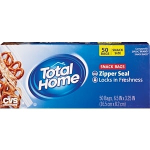 Total Home Zipper Seal Sandwich Bags | Storage Bag - 100 ct | CVS