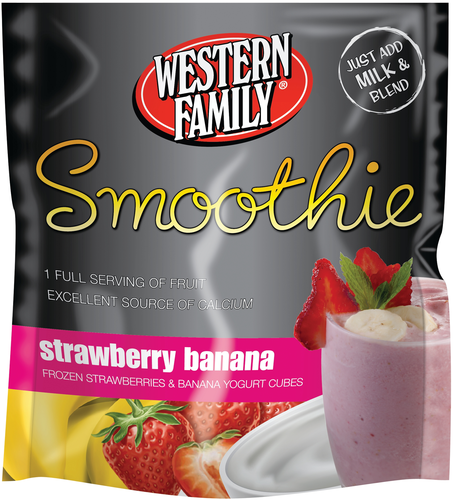 slide 1 of 1, Western Family Smoothie Strawberry Banana, 7.6 oz