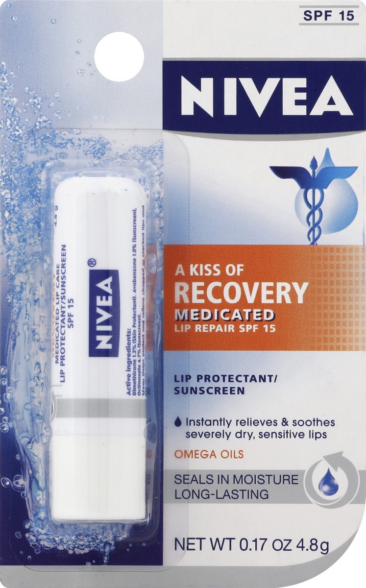 slide 5 of 6, Nivea Recovery Medicated Lip Care, 0.17 oz