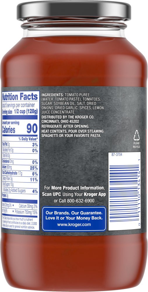 slide 3 of 4, Kroger Tomato Basil Pasta Sauce, 24 oz
