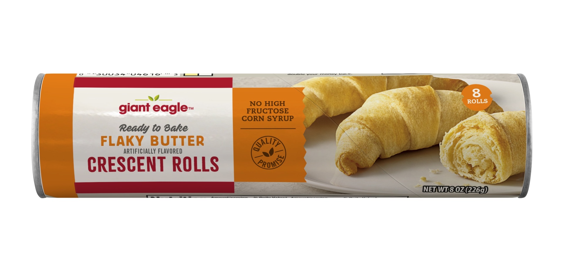 slide 1 of 1, Giant Eagle Flaky Butter Crescent Rolls, Ready To Bake, 8 oz