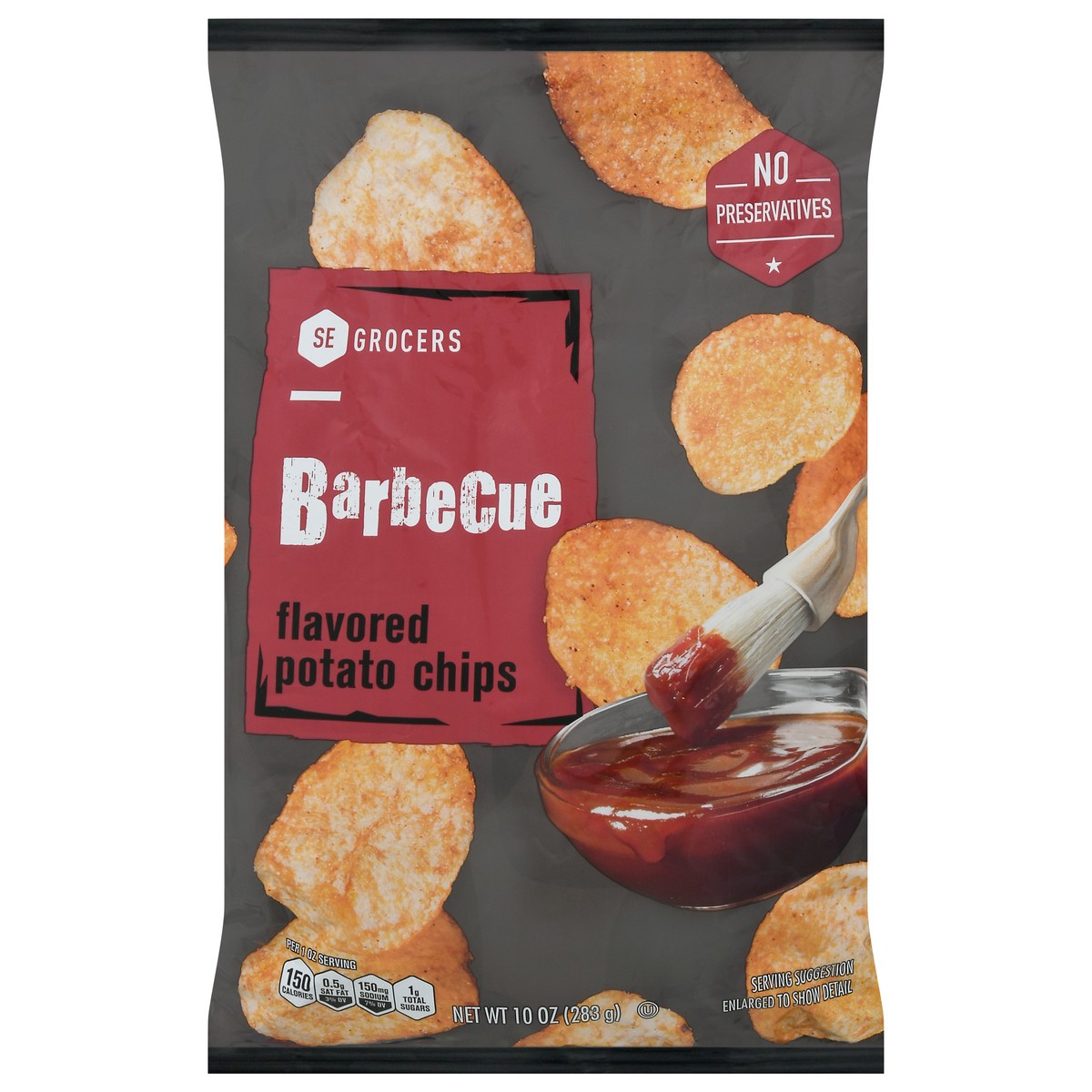 slide 1 of 1, SE Grocers Potato Chips Barbecue, 10 oz