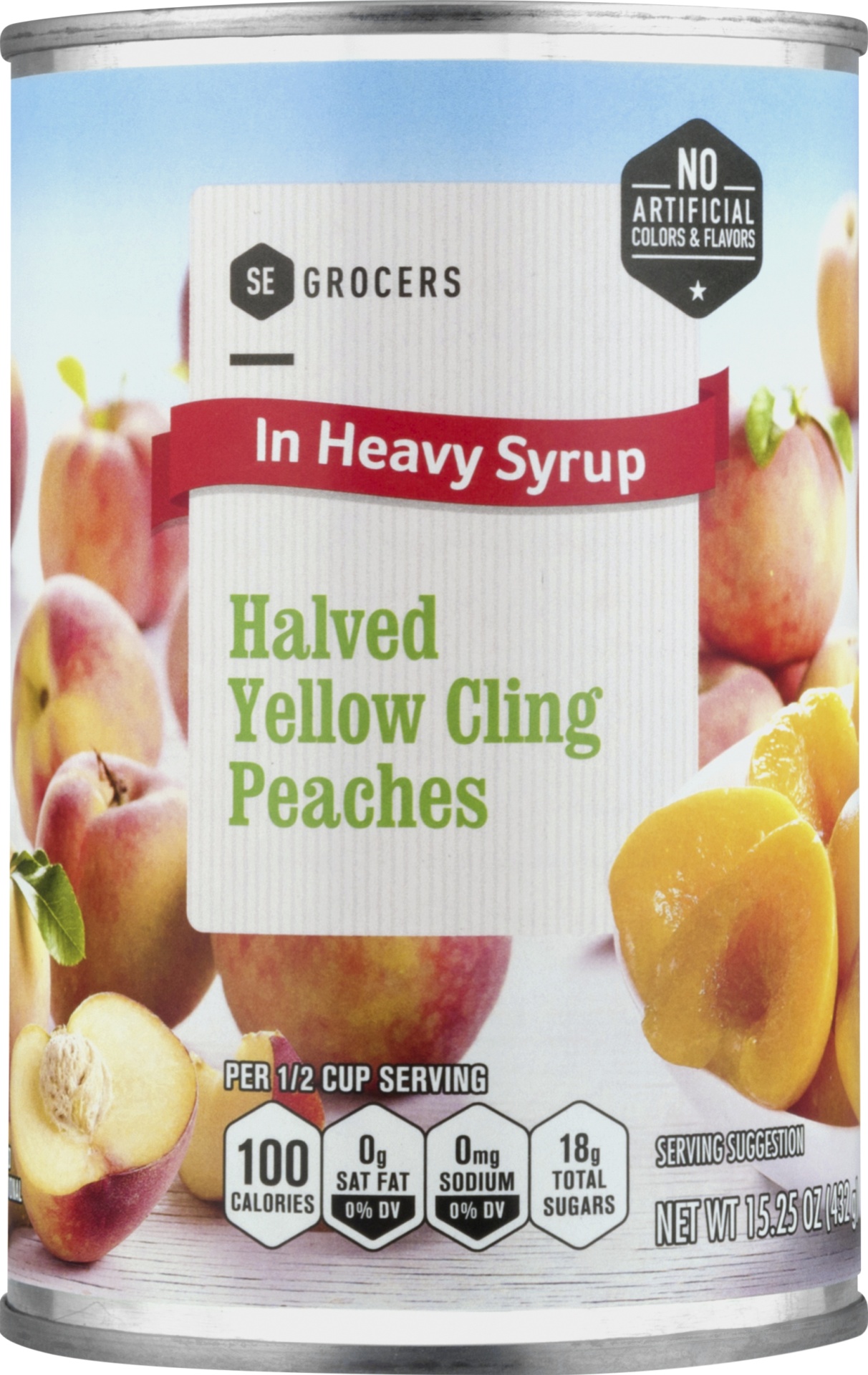 slide 1 of 1, SE Grocers Peach Half In Syrup, 15.2 oz
