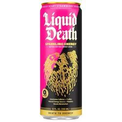 Liquid Death Sparkling Energy Drink - Scary Strawberry 12 fl oz