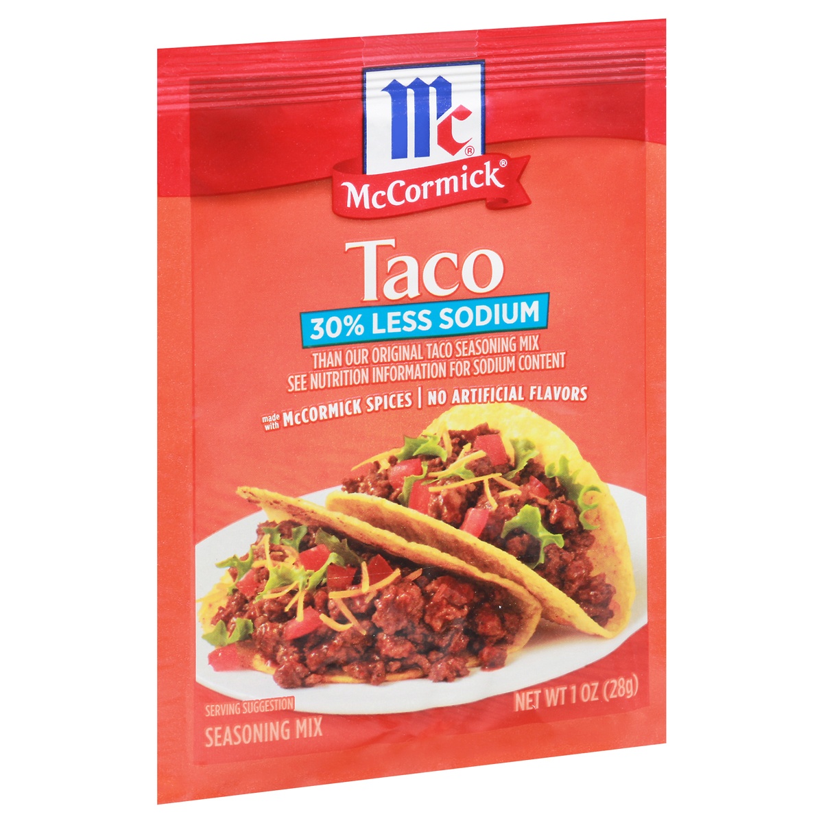 slide 2 of 11, McCormick 30% Less Sodium Taco Seasoning Mix, 1 oz