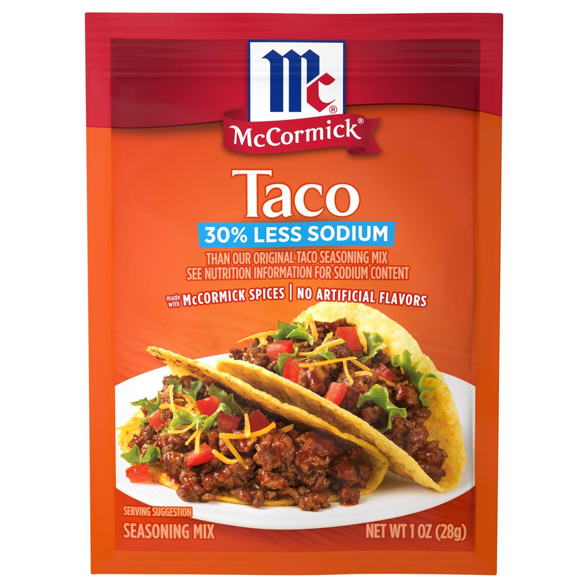 slide 1 of 10, McCormick Taco Seasoning Mix - 30% Less Sodium, 1 oz, 1 oz