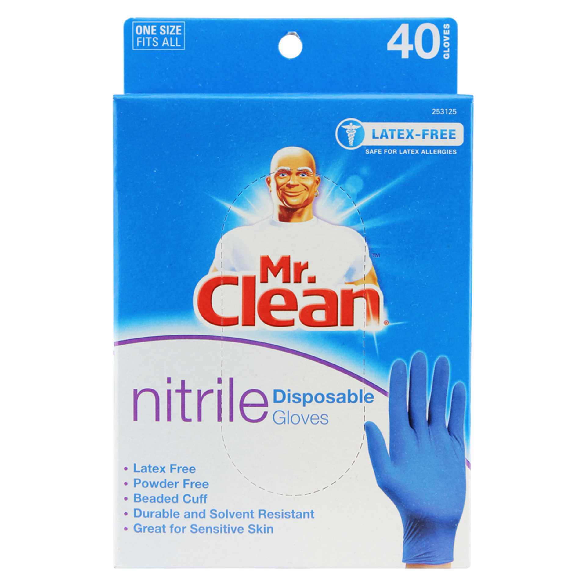 slide 1 of 1, Mr. Clean Nitrile Disposable Gloves, 40 ct