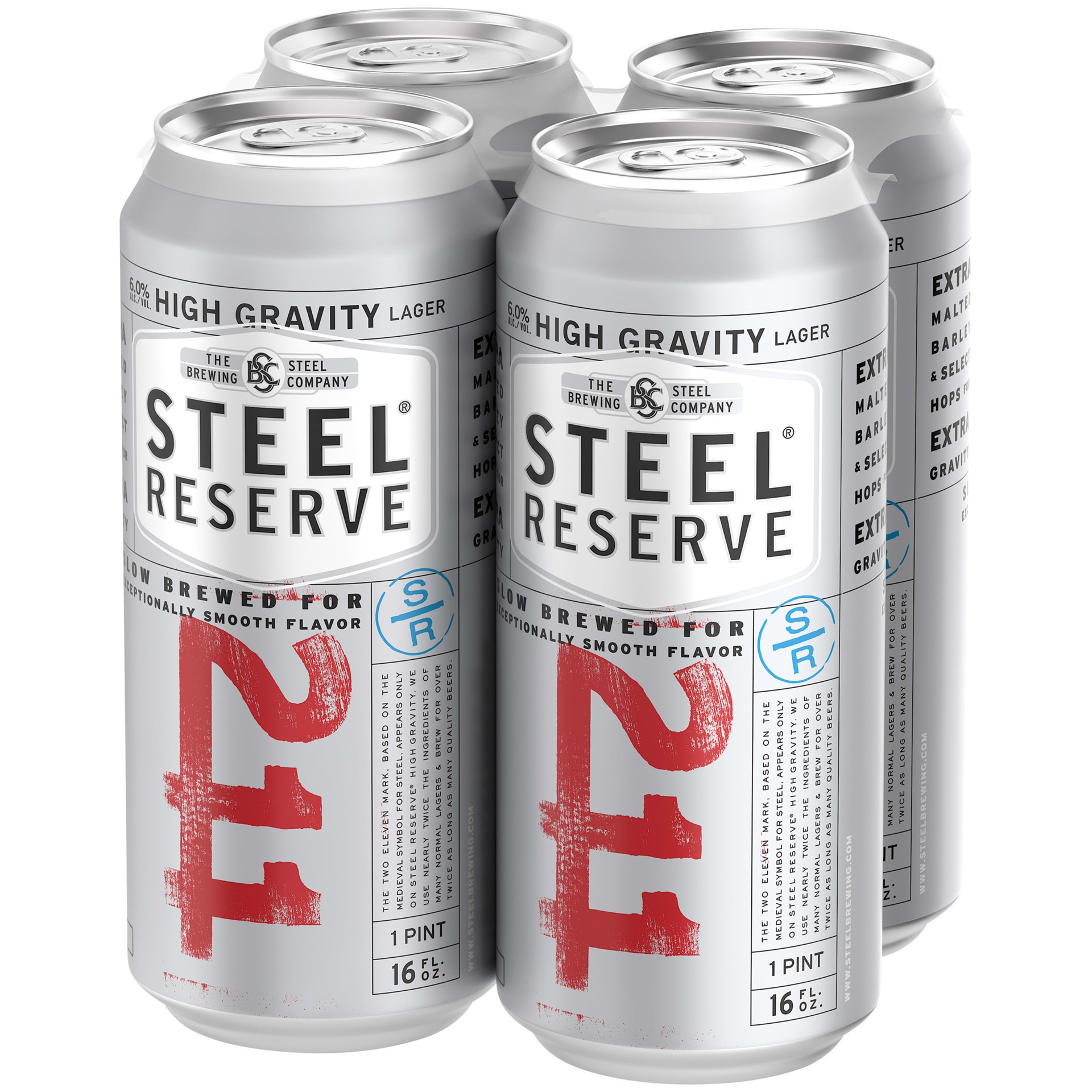 slide 3 of 5, Steel Reserve High Gravity Malt Liquor, Beer, 4 Pack, 16 fl. oz. Cans, 8.1% ABV, 16 fl oz