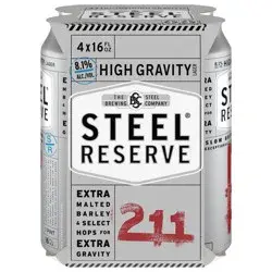 Steel Reserve Lager High Gravity Beer 4 - 16 fl oz Cans