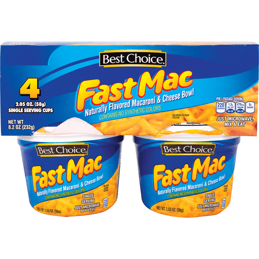 slide 1 of 1, Best Choice Fast Mac Mac & Cheese Cup, 4 ct