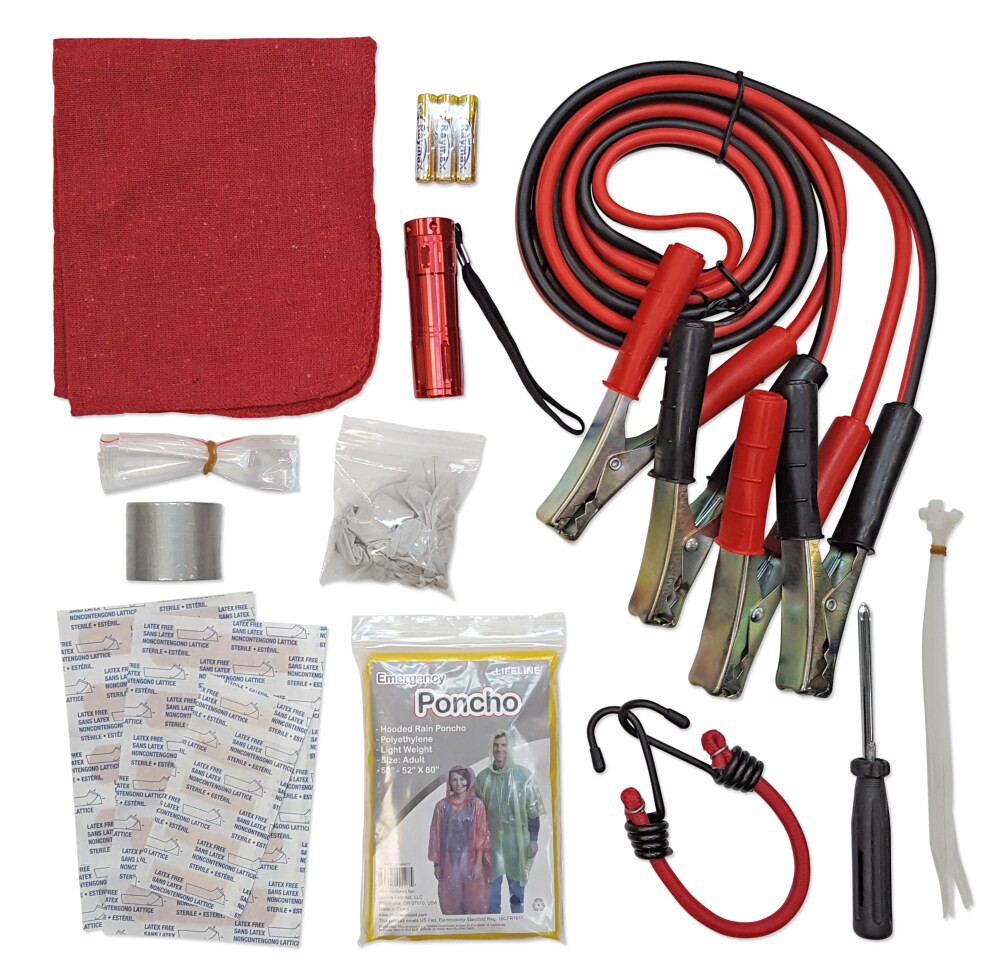slide 1 of 3, Aaa Emergency Roadside Kit - Red, 35 ct