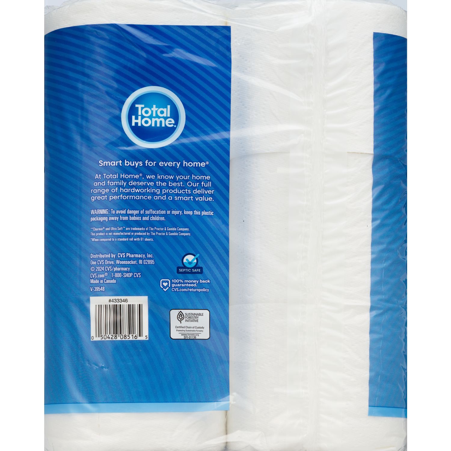 slide 2 of 2, Total Home Ultra Soft Bath Tissue, 6 Ct, 244 sht