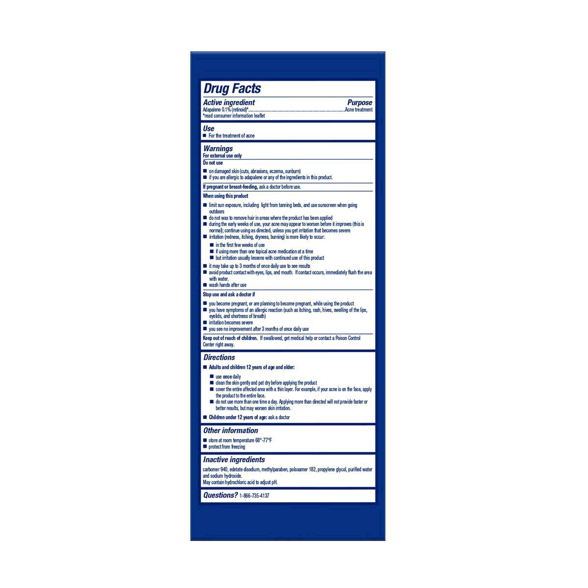 slide 35 of 64, Differin 0.1% Adapalene Acne Treatment Gel, 45g Tube, 45 g