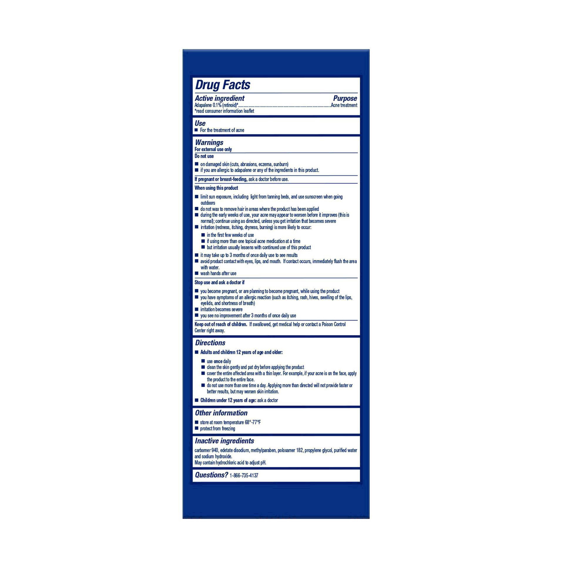 slide 15 of 64, Differin 0.1% Adapalene Acne Treatment Gel, 45g Tube, 45 g