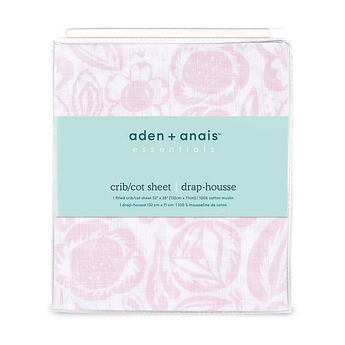 slide 2 of 2, aden + anais essentials Damsel Fitted Crib Sheet - Pink, 1 ct