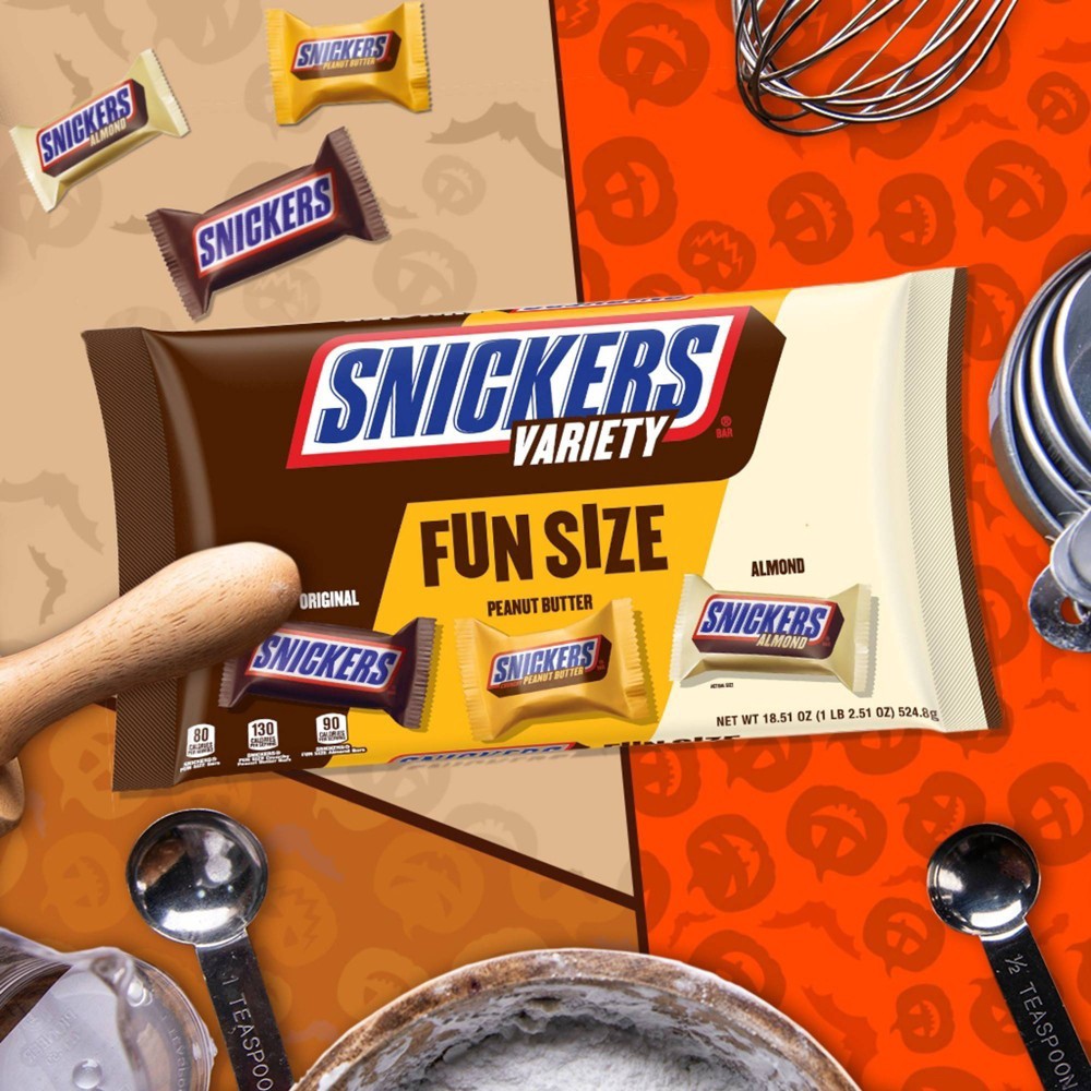 slide 6 of 6, Snickers Fun Size Halloween Mix Chocolate Candy Bars, 18.51 oz. Bag, 18.51 oz